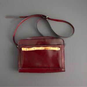 Vintage Saks Purse Burgundy Leather Shoulder Bag